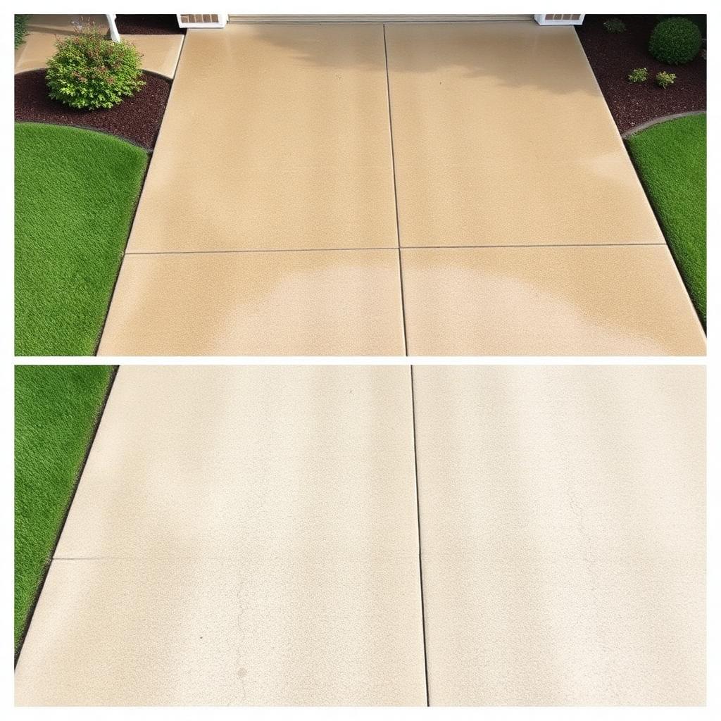 Driveway pressure wash after